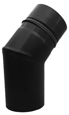Productafbeelding van FIREFIX RES80/B45, buisbocht voor pelletkachel, 80 mm, zwart staal, 45 graden