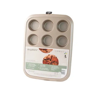 Produktbild von BergHOFF 3950546, Cupcake-/Muffin-Cups, Rechteckig, 0,1 l, 230 °C, Braun, 465 mm