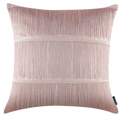 Image de Room99 Coussin Décoratif Frenchie Velours Rose 45x45 Franges