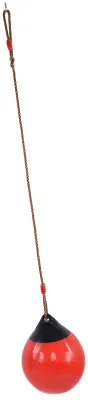 Image de Balançoire gonflable en forme de balle, 29 cm (11,4 pouces), rouge, petite, avec chaîne et corde de suspension, pour l'intérieur, l'extérieur et le jardin