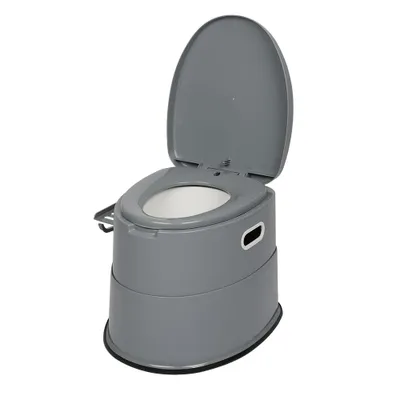 Produktbild von FCH Campingtoilette mit Antirutschmatte, tragbare Toilette, mobile Toilette, 50 x 40 x 42 cm, grau
