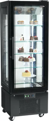 Produktbild von Kühlvitrine UPD 400-C 650x650x1950mm +2 bis +8°C Umluft LED rahmenlose Glastür autom. Abtauung