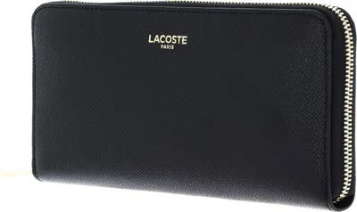 Produktbild von LACOSTE Leder Geldbörse Zip Wallet Noir schwarz