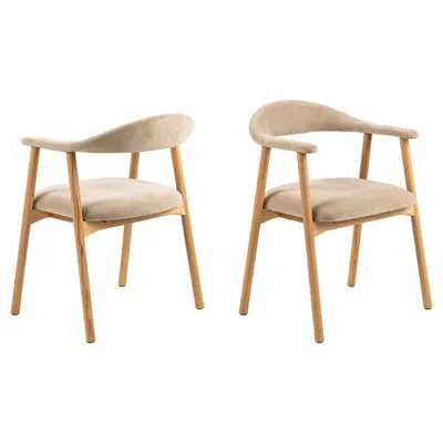 Immagine prodotto di Sedia da pranzo Addi con braccioli beige.