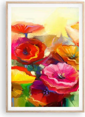 Produktbild von Gerahmtes Poster - Rahmen in heller Eiche - Blumen Frühling Flora Garten - 70x100 cm - Wand Bild - Wanddeko - Wandbilder - Wandposter - Bilderrahmen - Bilder - Kunstdruck - Wandbild - P2NPA70x100-2877