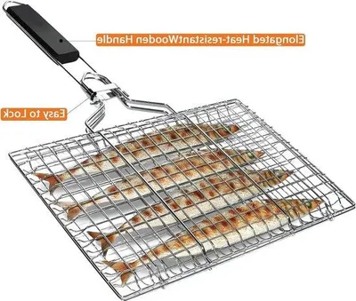 Immagine prodotto di Cestello per grigliare compatto in acciaio inossidabile, portatile, per pesce e verdure