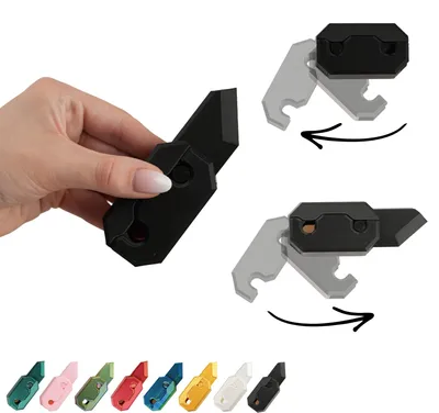 Image de Fidget toy Gravity 7 cm, gadget EDC pliable snap-action, imprimé en 3D – Noir