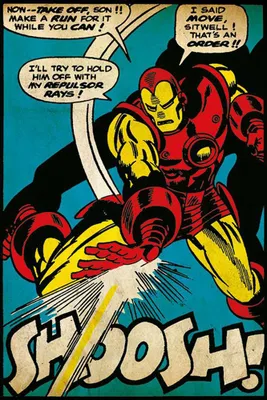 Produktbild von Iron Man - Poster - Shoosh Retro + 1 Ü-Poster der Grösse 61x91,5cm