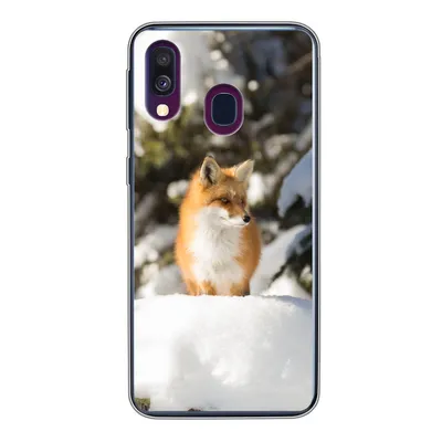 Produktbild von MuchoWow® Handyhülle Schutzhülle Hülle für Samsung Galaxy A40 Fuchs - Schnee - Baum Silikon Softcase Handy Hülle - Handy-Tasche