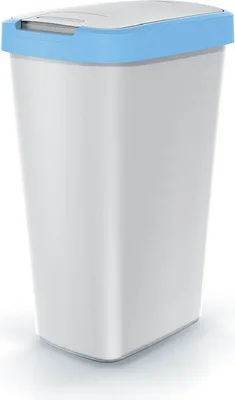 Obrázok produktu pre Odpadkový koš COMPACTA Q FLAP - obejm: 45 l,  popelavá se světle modrým víkem