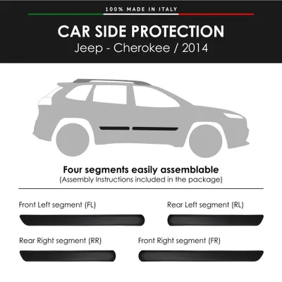 Image de Baguettes latérales pare-chocs pour Jeep Cherokee 2014 avec autocollant double face 3M