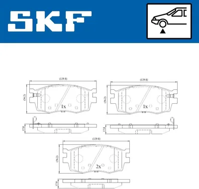 Produktbild von SKF Bremsbeläge Satz Vorne Bremsklötze für HYUNDAI i20 (PB, PBT) VKBP 80201 A