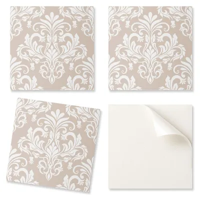 Immagine prodotto di Piastrelle in vinile a forma di listello, con elegante motivo floreale, 20 x 20 x 20 cm