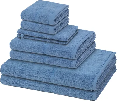 Produktbild von Möve for frottana Pearl 2 X Wasch- 2 X Gäste- 2 X Dusch- 2 X Handtuch im Set Moderner Mix aus Walk- und Zwirnfrottier, Hohe Flauschigkeit und sanfter Massageeffekt, Saugfähig und schnell trocknend