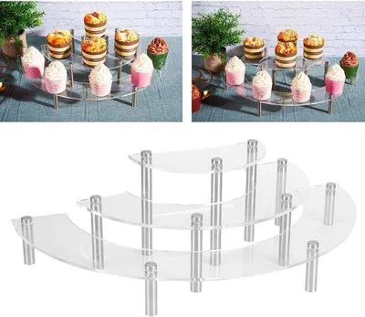 Produktbild von Famanu 3-lagiger Acryl Cupcake Stand - Transparente Tortenhalter - Ideal für Dekorationen