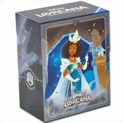 A deck box for the Disney Lorcana Trading Card Game featuring Tiana.