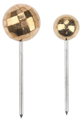 300 Stecknadeln mit rundem Kopf, gold, 1,1 cm, Kunststoff & Edelstahl