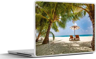 Produktbild von MuchoWow® Laptop Aufkleber Sticker Cover Strand - Strandkorb - Sonnenschirm 30x21 cm - Sticker für Laptop - Selbstklebend