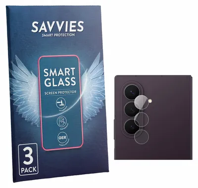 Produktbild von 3x Savvies Schutzglas Folie für Samsung Galaxy Z Fold 8 Ultra (NUR Kameraschutz) 9H Panzer Schutzfolie Glas Displayschutz klar transparent