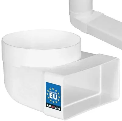 Produktbild von Umleitungsstück 90° für Lüftungskanäle - Kunststoff Übergangsstück 110 x 55 mm, Ø 100 mm