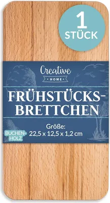 Zdjęcie produktu dla Creative Home Prostokątna Deska do Krojenia | 22,5x12,5x1,2 cm | do Serwowania Śniadań, Serów, Wędlin, Przekąsek | Naturalne Drewno Bukowe Olejowane