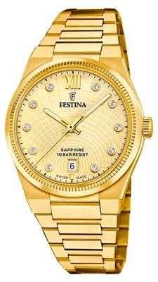 Produktbild von Festina Damenuhr Swiss Made Armbanduhr Edelstahl gold UF20058/2