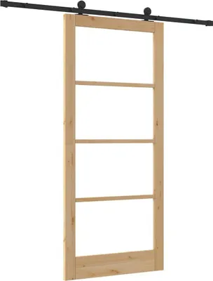 Obrázok produktu pre VidaXL Posuvné dvere ORKDAL, 93 x 211 cm, masívne drevo (smrek) a sklo