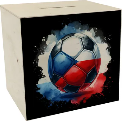 Produktbild von Fußball Tschechien Flagge Spardose aus Holz