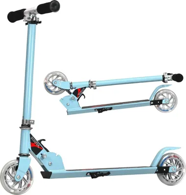 Produktbild von Scooter Tretroller Höhenverstellbar Kinder Roller Klappbar Kickroller mit 2 Räder Blau
