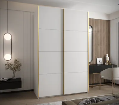 Obrázok produktu pre Dvojdverová skriňa SAMARA 1 - 150 cm, biela / zlatá