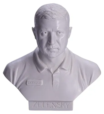 Marmorbüste Wolodymyr Selenskyj 15 cm Standfigur