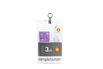 Produktbild von simplehuman Passgenaue Müllbeutel 3 x 20 Pack (60 Beutel), Code H, 30-35 Liter; CW0258