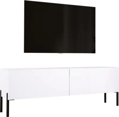 Produktbild von TV-SCHRANK : MattWeiß mit Beinen in Schwarz, 140 x 52 x 32 cm