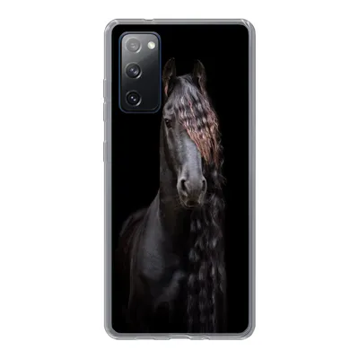 Produktbild von MuchoWow® Handyhülle Schutzhülle Hülle für Samsung Galaxy S20 FE Pferde - Friesisch - Mähne - Schwarz - Tiere Silikon Softcase Handy Hülle - Abdeckung
