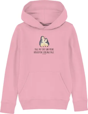 Produktbild von Mr. & Mrs. Panda Kinderpullover Pinguin umarmen 7-8 Jahre (122/128) - Baumwolle Pink - Geschenk, Liebe, Hochzeit, Hoodie, Kinderbekleidung, Sweatshirt, Hochzeitstag, Pulli