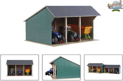 Produktbild von Kids Globe Spielzeug-Scheune für Traktoren Groß 1:32 Holz 610193