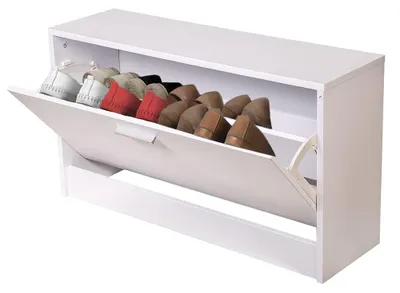 Schuhschrank, platzsparend, ausziehbar, 80x24x45 cm, weiß