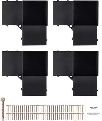 Image de SucceBuy Kit de support pour pergola 6''x6'' (intérieur 5,6x5,6), 4 pièces, 3 voies, résistant, installation facile pour pavillons, terrasse, cabane en rondins à l'extérieur