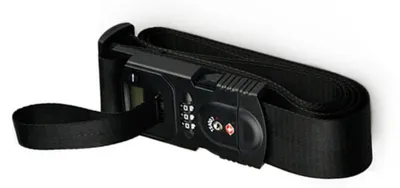 Immagine prodotto di INF Cintura bagaglio con blocco TSA e bilancia digitale 40kg ABS poliestere per viaggio Nero