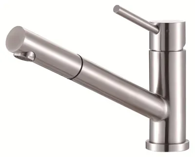 Immagine prodotto di Miscelatore monocomando Victory con doccetta - acciaio inox spazzolato opaco, bassa pressione, cartuccia Vetroceramica