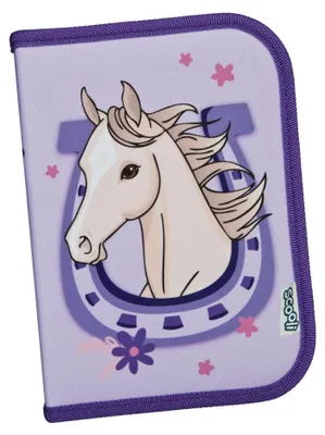 Produktbild von Federmäppchen Mädchen Schule, Gefülltes Schüleretui Magic Horse Pferde, Lila