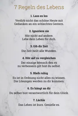 Produktbild von 7 Regeln des Lebens weiß Version 2 Motivations Kunstdruck Poster - 61x91,5 cm