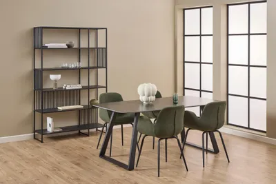 Productafbeelding van Boekenkast Selva Zwart 185x120cm - Giga Living