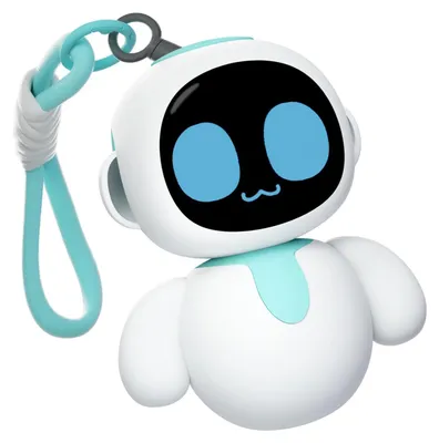 Produktbild von Zimilo Interaktiver KI Roboter Anhänger mit LED Display, WLAN App Steuerung, Smart Companion Spielzeug für Rucksack und Schlüssel, Blau