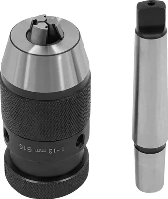 Produktbild von Bohrfutter - Schnellspann-Bohrfutter für Bohrmaschine und Ständerbohrmaschine - 1–13 mm Spannbereich - 40Cr Stahl - MT2-B16 Morsekegel - Silber/Schwarz