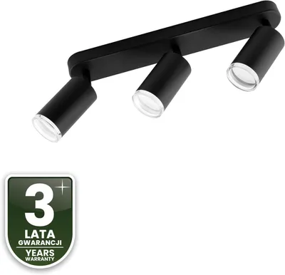 Produktbild von LUMILED Deckenleuchte Deckenspot, 3-flammiger verstellbarer Deckenstrahler, 3 x GU10 Fassung 230V, IP44, schwenkbar 360° drehbar 90°, Spot Spotlampe für Decke Spotleuchte Deckenlampe Innenleuchte Spots Downlight Schwarz Rund