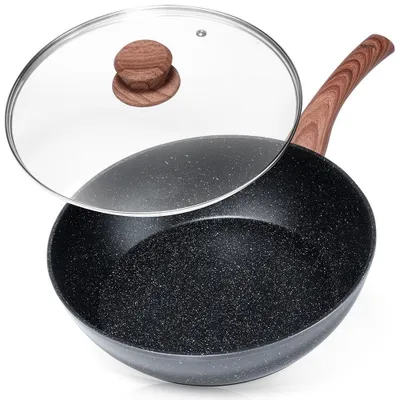 Produktbild von Vilde | Pfanne - Bratpfanne - Ø 28 cm - Schwarz mit Glasdeckel - Antihaftbeschichtung - Induktionsgeeignet