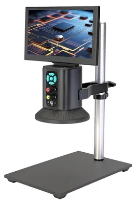Image de Microscope numérique - Microscope vidéo USB - Écran LCD de 17,8 cm - Zoom jusqu'à 500x - 60 LED d'éclairage - Connexion USB pour PC - Idéal pour les circuits imprimés et les bijoux