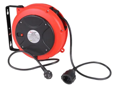 Produktbild von Kabeltrommel automatisch 230V 10m + 1m Anschluss Verlängerungskabel Kabel Wand
