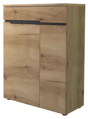 Produktbild von XORA FARGO Schuhschrank mit 2 Drehtüren und Schublade, Eiche-Evoke, 80x107 cm